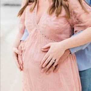 Pink maternity photography dress